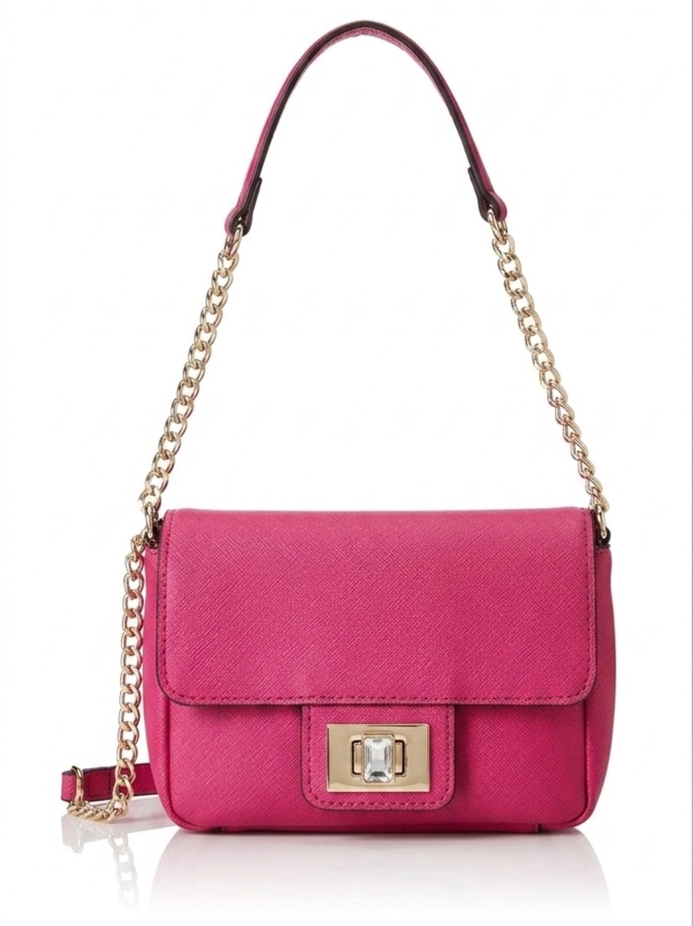Juicy Couture Fuchsia Pink Crossbody Bag with Gold Hardware